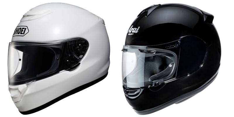 arai and shoei helmets